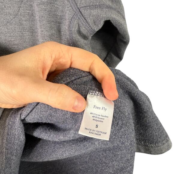 Free Fly Bamboo Flex Quarter Zip Shirt Grey Performance Outdoor Mens Small - Picture 4 of 6